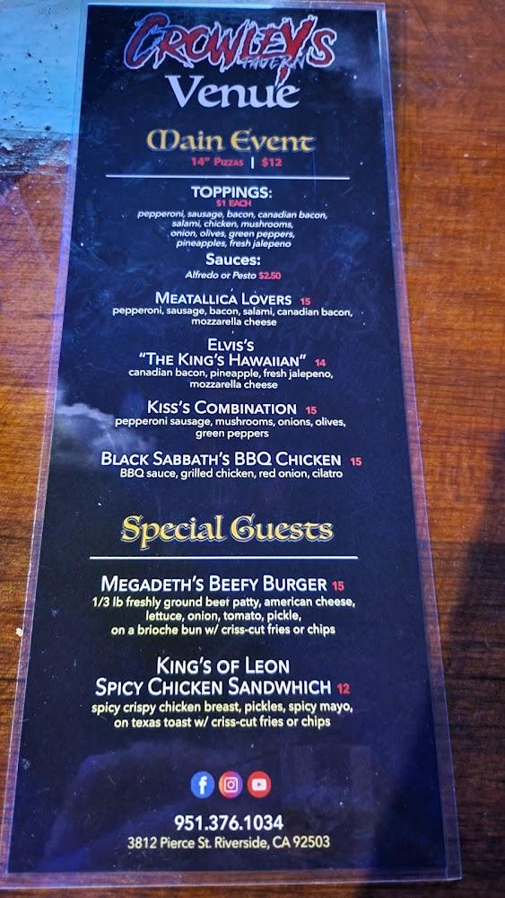 Crowleys Tavern Pizza and Brew Menu image 4